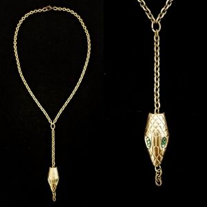 Vintage Snake Raw Brass Necklace